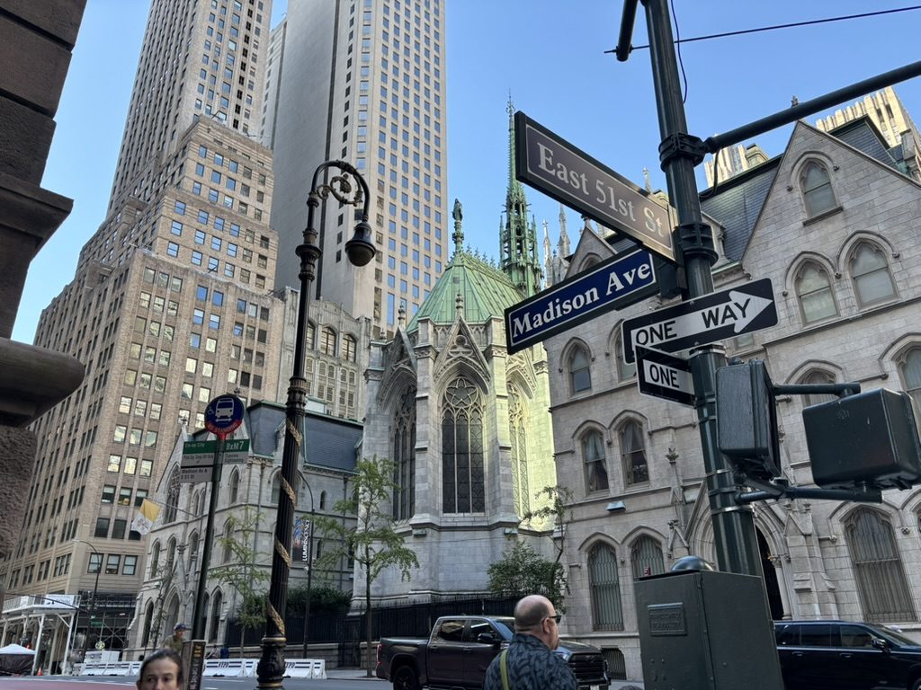 Madison Ave and East 51st St, with St. Patrick's Cathedral